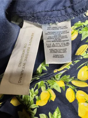 LOFT by ANN TAYLOR‎ Lemon Tree Verbena LINEN & VISCOSE Pants Sz S Wide Leg Comfy thumbnail 6