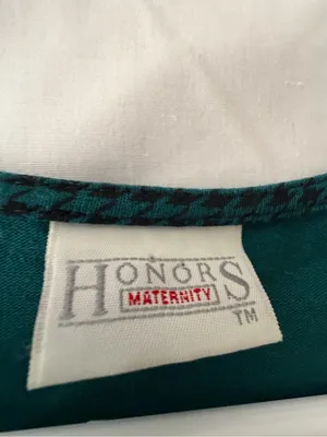 Honors Maternity Houndstooth Size M Green 3/4 Sleeve Top(A659) thumbnail 4