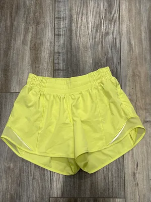 Lululemon neon yellow speed shorts size 4 thumbnail 2