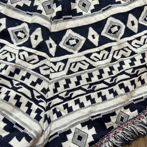 Easel Navy Blue White Geometric Shorts thumbnail 6