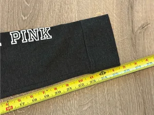 Victoria’s Secret PINK Yoga Leggings Women’s M Gray Pink Logo Drawstring thumbnail 8