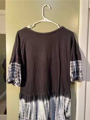 Talulah Women’s Size Small T-Shirt Dress Gray White Tie Dye Short Sleeve Mini thumbnail 6