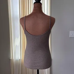 Brandy Melville Tank Top OS Brown Ribbed Cami Raw Hem Y2K Downtown Girl 90s Boho thumbnail 2