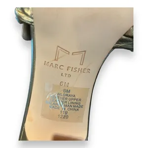 Marc Fisher Women Draya Slide Sandals Heeled Gold‎ Leather Sz 6M thumbnail 8