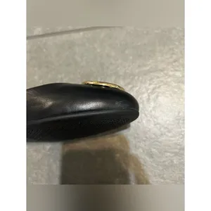 Tory Burch Black Leather Gold Logo Slip On Ballet Flats Women’s Shoe Size 8 thumbnail 6