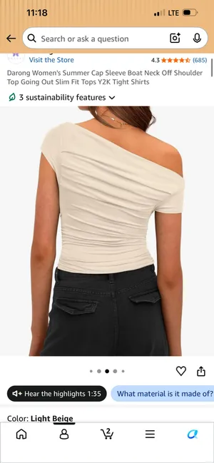 Amazon boat neck off the shoulder top thumbnail 3
