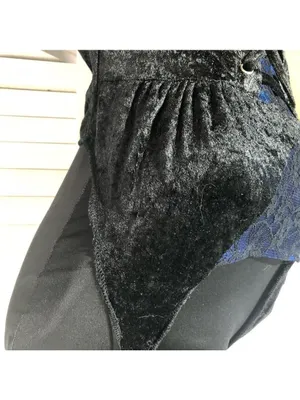 Vampire Lace velvet Mini Dress Blue Black whimsigoth punk goth witch Alt cosplay thumbnail 8