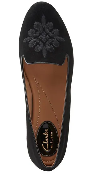 Clarks Artisan | Black Alitay Kallen Suede Flat - 6M thumbnail 1