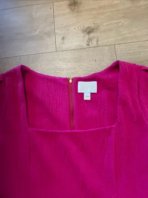 Lilly Pulitzer Pink Brinley Stretch Shift Dress Pink Jacquard Size XL, New NWOT thumbnail 5