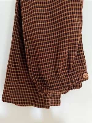 Rue 21 Brown Micro-Check Casual Pants with Elastic Waistband thumbnail 2