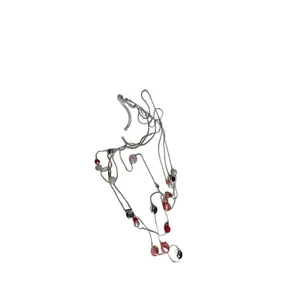 Marked NWT silver and pink beaded layered necklace thumbnail 5