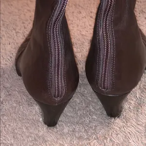 Prevata Brown Diana Leather Croc Heeled Boots thumbnail 5