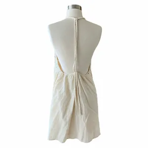 ZARA Mini Dress with Studs Sleeveless V-Neck Braided Straps Ecru White XL NWT thumbnail 4