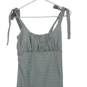 L.A. Hearts Gingham Mini‎ Dress Womens Small Sage Green Excellent Tie Shoulder thumbnail 2