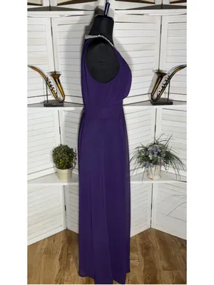 Vintage Y2K chiffon maxi dress prom formal beaded pearls open back whimsigoth M thumbnail 3