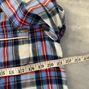L.L. Bean Size M Blue Red 100% Cotton Plaid Flannel Button Up Pajama Top thumbnail 9