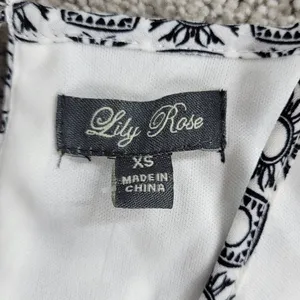 NWT Lily Rose Dress Womens XS Black White Print Sleeveless Halter Sundress thumbnail 2