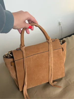 EXPRESS TAN CAMEL SUEDE TOP HANDLE SATCHEL BAG thumbnail 2