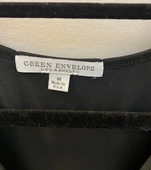 Green Envelope Black Peplum Top thumbnail 3