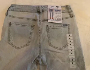 Seven 7 Women’s Blue Denim Weekend Slim Fit Jeans Size 4 Distressed MSRP $69 thumbnail 3
