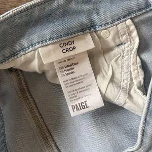 PAIGE Light Wash Ankle Jeans Cindy Crop Denim 31 distressed Raw Hem thumbnail 5