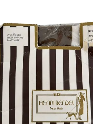 HENRI BENDEL Vintage Moss Green Tights Stockings Size Small NEW NIP thumbnail 4