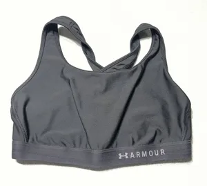 Under Armour Women's Crossback Mid-Impact Sports Bra Black thumbnail 1