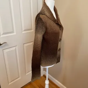 RXB Polyester Blend Cardigan Sweater Size S Brown thumbnail 3