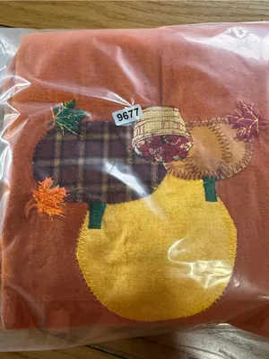 Halloween Fall Embroidered Pumpkin Long Sleeve Shirt Harvest Autumn Cotton Sz XL thumbnail 13