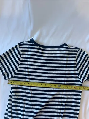 J. Crew Navy & White Striped Tee with Pink Sequin Flamingo thumbnail 3