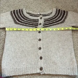 Free People Beige and Brown Cardigan Size Medium thumbnail 5
