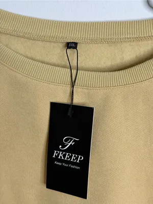 NWT Beige Cropped Oversized Sweatshirt Raw Seam Balloon Sleeve streetwear XXL thumbnail 5