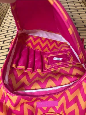 Vera Bradley Orange And Pink Chevron Backpack thumbnail 8