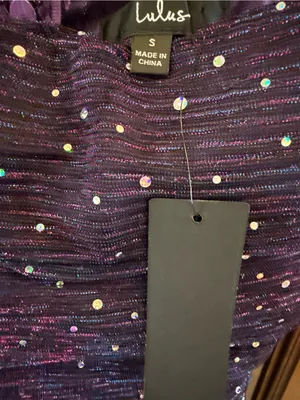 Lulu's Purple Sequin Ruched Slip Dress thumbnail 3