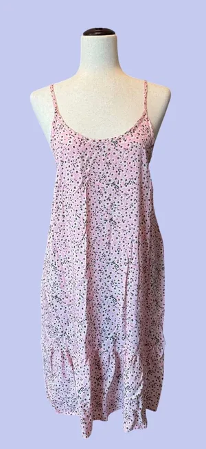 Qearal Pink Floral Spaghetti Strap Dress Large thumbnail 1