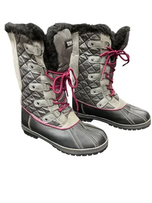 Totes Gracie Black wms black gray versitile mid calf winter boots 10M SKU 10-646 thumbnail 13