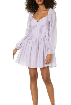 Astr the label Carina Mini dress lavender Sz XL Balloon Sleeves Party Open Back thumbnail 2