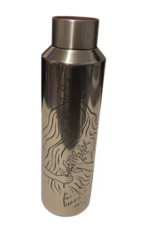 2021 Starbucks 50th Anniversary Mermaid Silver Stainless Steel Water Bottle 20oz thumbnail 1