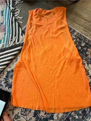 Alo Sleeveless Ribbed Tank Top - Bright Orange thumbnail 2