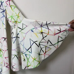 Alexis‎ Women 100% SILK Mini Dress Large Abstract Bell Sleeve Shift Party Event thumbnail 8