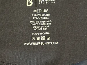 Buffbunny Collection High Rise Biker Shorts Black Perforated Side Panels Medium thumbnail 3