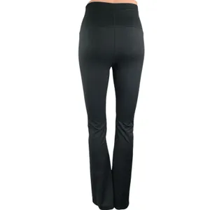 Terez Black Mid Rise Pull On Stretch Yoga Running Flared Athletic Legging Size S thumbnail 3