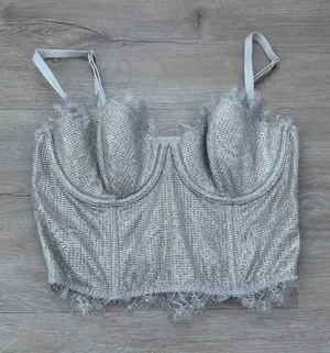 Victoria’s Secret Champagne Shimmer Long Line Bustier Bra 34B NWT thumbnail 1