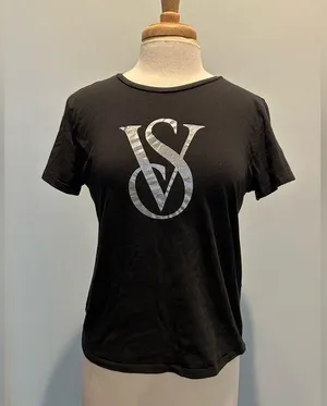 Victoria's Secret short sleeve black tshirt VS logo Size Small thumbnail 1