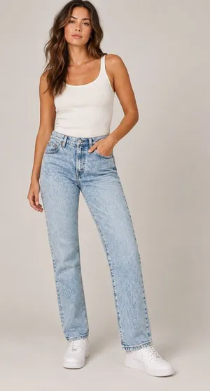 Levi’s 90s Y2K Middy Straight Jeans Women’s 26 Light Acid Wash High Rise Denim thumbnail 1