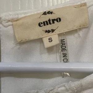🛍️ Entro White Cotton Lace Dress Lined S thumbnail 3