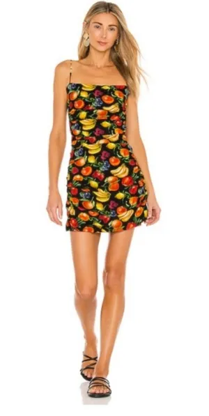 NWT We Wore What Ronnie Ruched Fruit Print Mini Dress Size XL thumbnail 2
