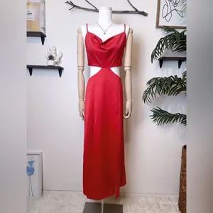 Elliatt Draped Collar Celebrate Cut out Dress Scarlet Red thumbnail 2