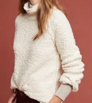 Moth Anthropologie Juliette Cream Turtleneck Chunky Knit Sweater Womens‎ XS thumbnail 1