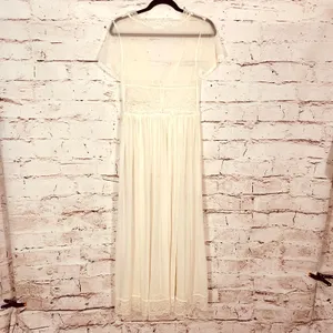 Romantic Design Studio Ivory Lace Sheer Robe Peignoir Small Medium Cottagecore thumbnail 2